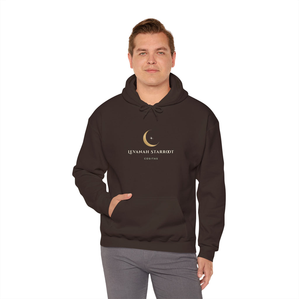 Celestial Moon Hoodie — 'Levanah Starrot' Crescent Moon Graphic Hoodie