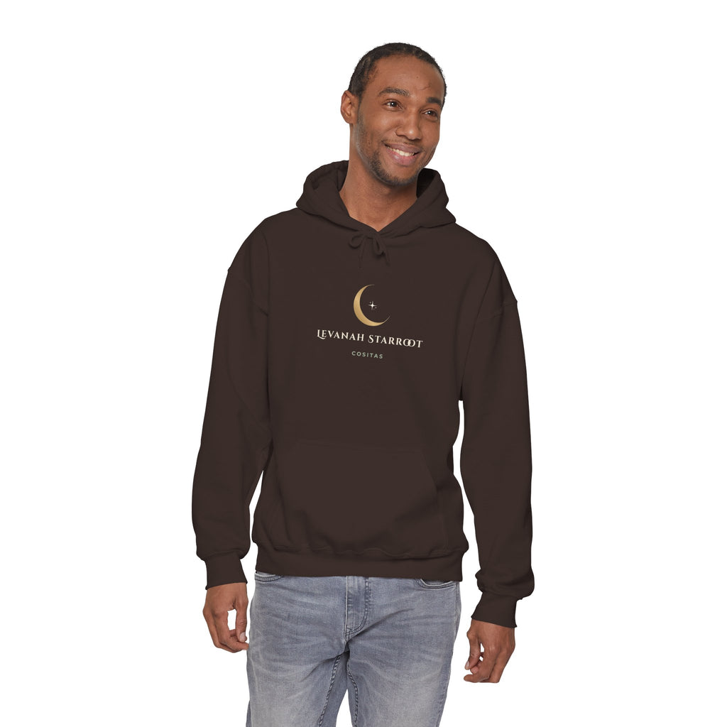 Celestial Moon Hoodie — 'Levanah Starrot' Crescent Moon Graphic Hoodie