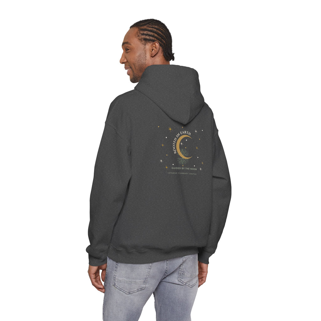Celestial Moon Hoodie — 'Levanah Starrot' Crescent Moon Graphic Hoodie