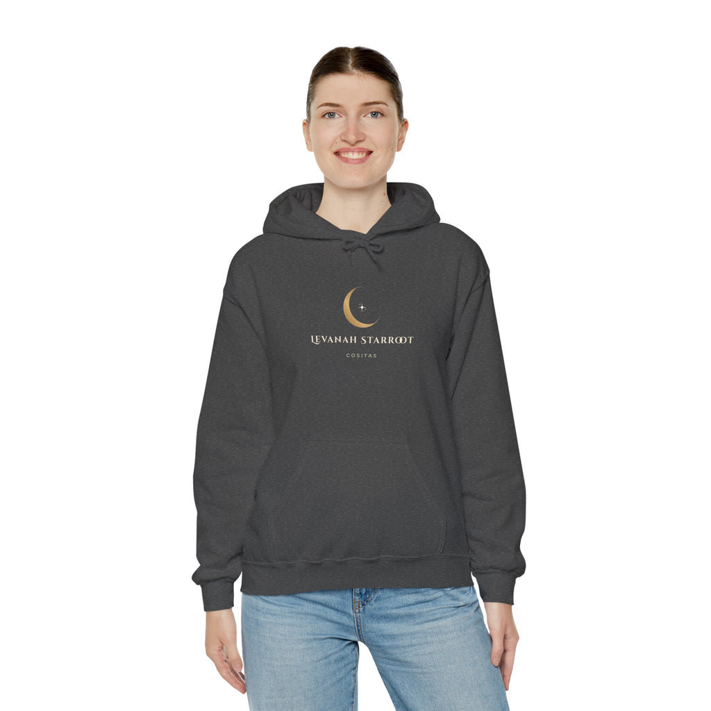 Celestial Moon Hoodie — 'Levanah Starrot' Crescent Moon Graphic Hoodie