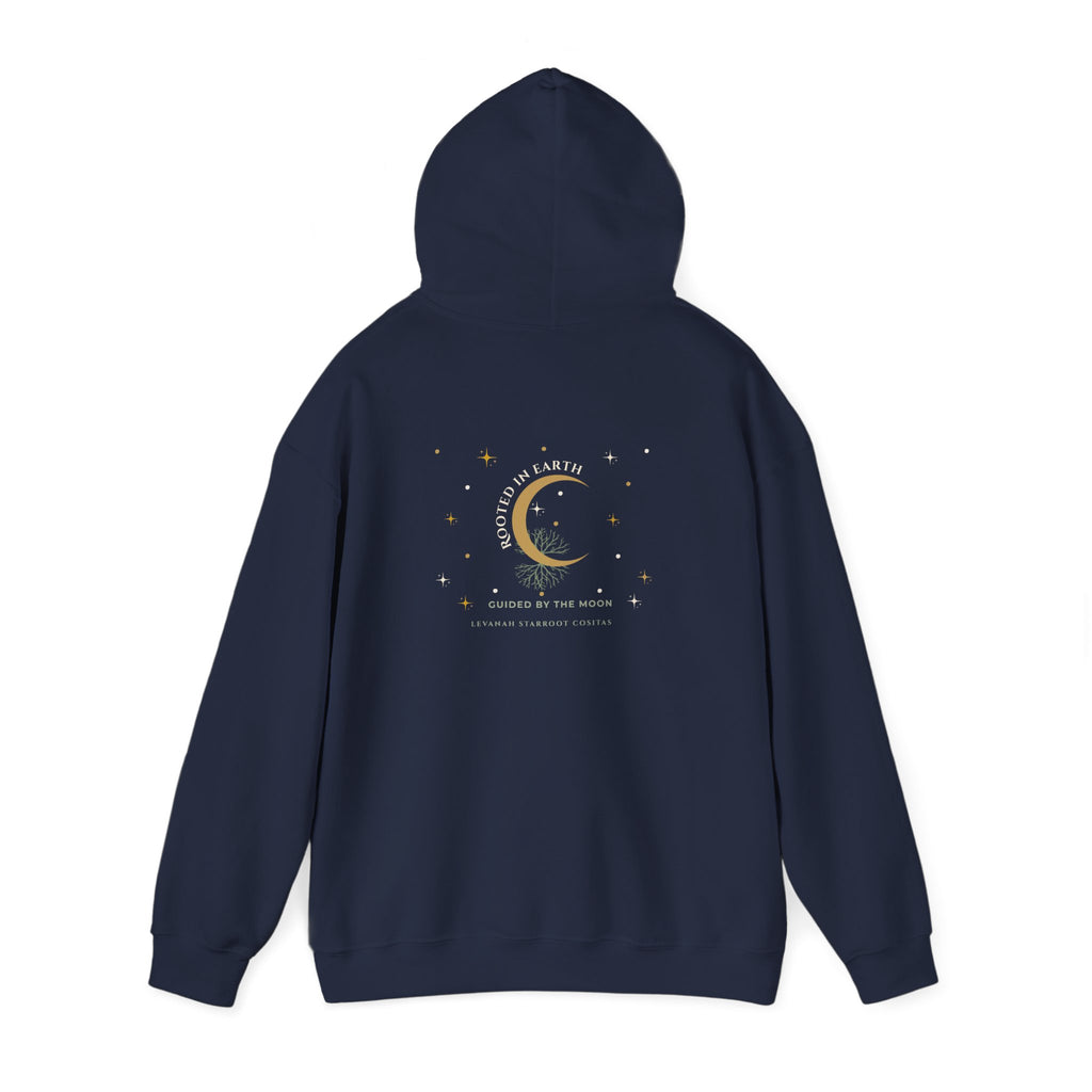 Celestial Moon Hoodie — 'Levanah Starrot' Crescent Moon Graphic Hoodie
