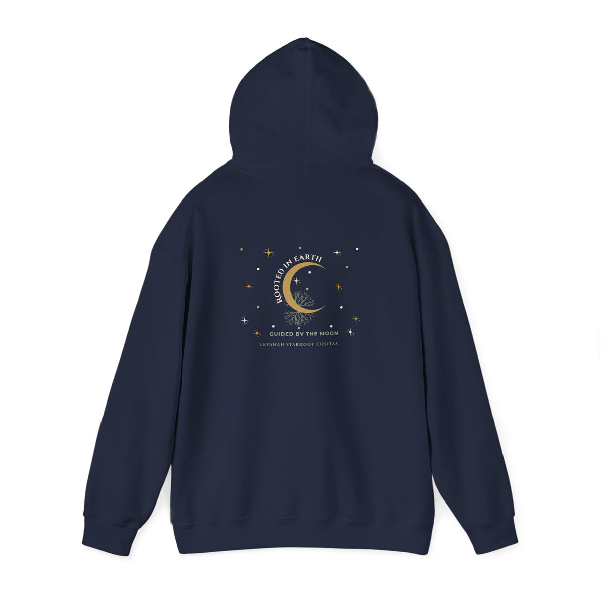 Celestial Moon Hoodie — 'Levanah Starrot' Crescent Moon Graphic Hoodie