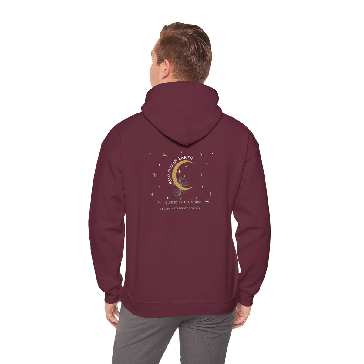 Celestial Moon Hoodie — 'Levanah Starrot' Crescent Moon Graphic Hoodie