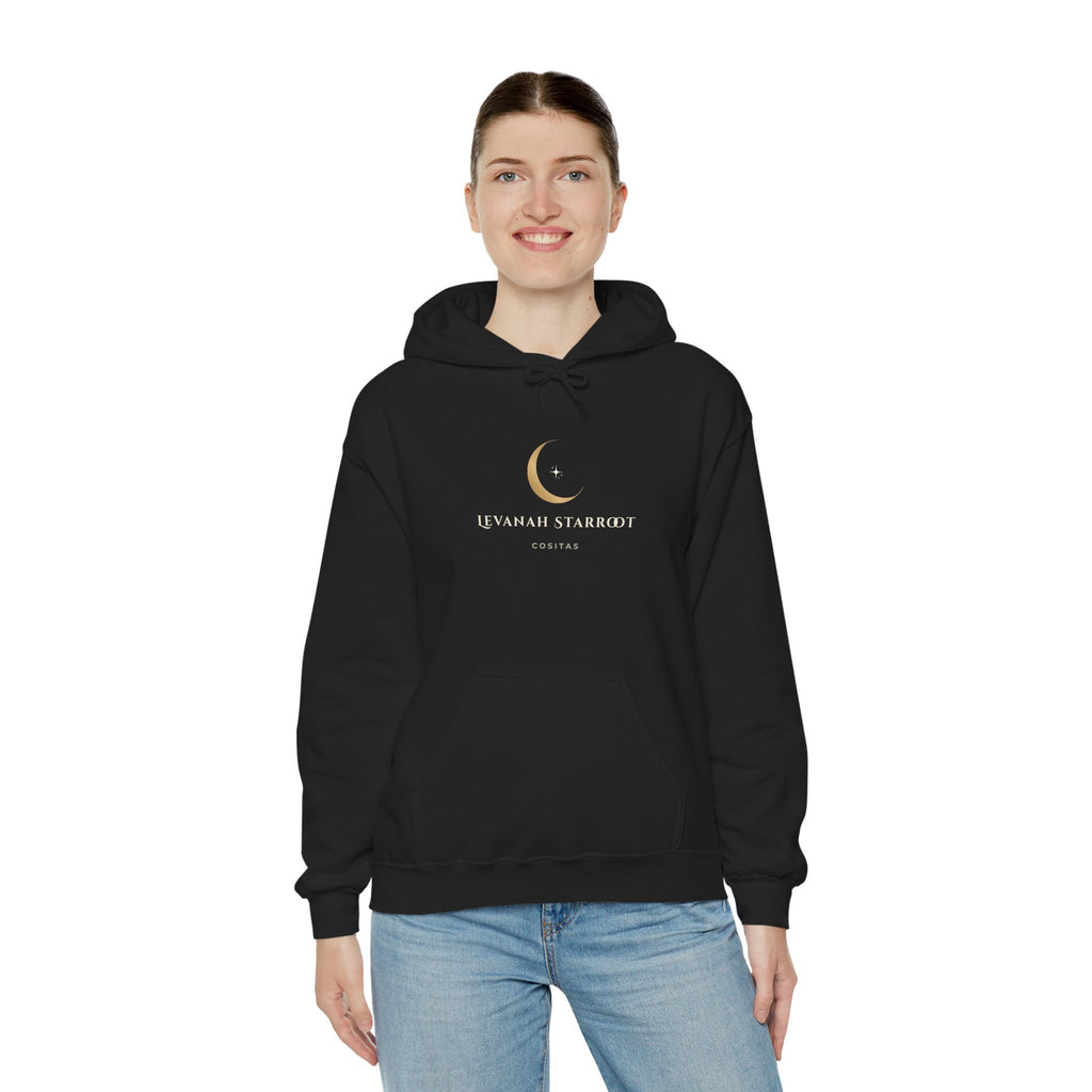 Celestial Moon Hoodie — 'Levanah Starrot' Crescent Moon Graphic Hoodie