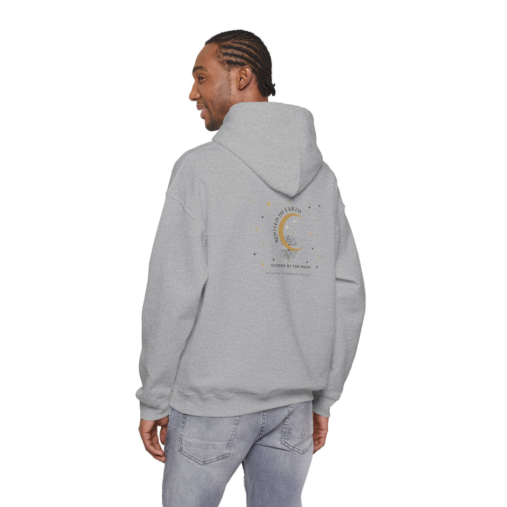 Celestial Moon & Star Hoodie — 'Levanah Starroot' Elegant Astrology Sweatshirt