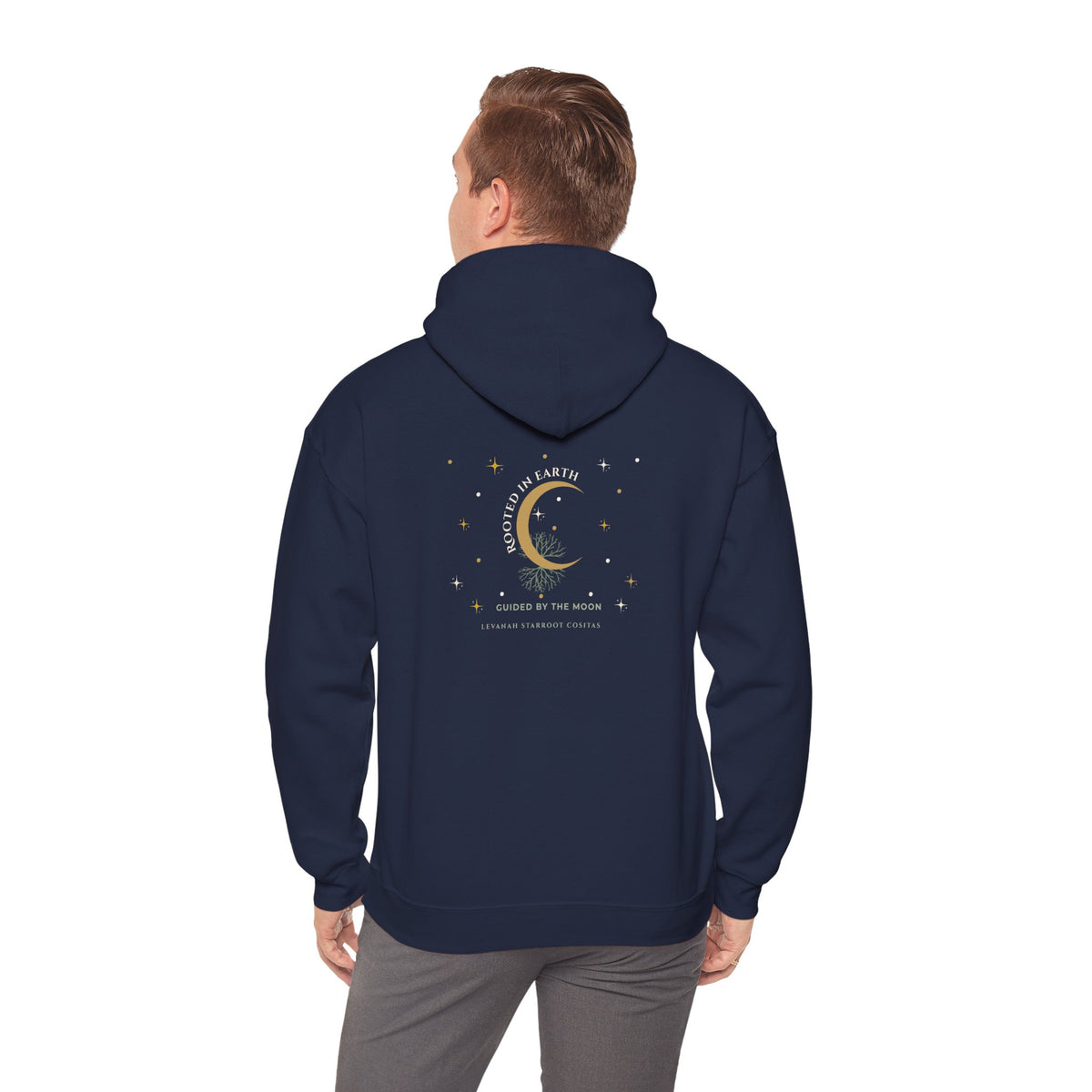 Celestial Moon Hoodie — 'Levanah Starrot' Crescent Moon Graphic Hoodie