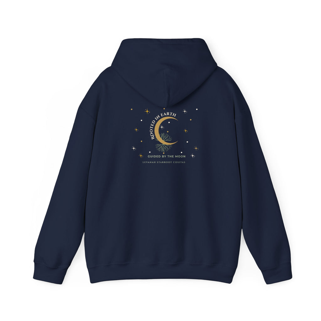 Celestial Moon Hoodie — 'Levanah Starrot' Crescent Moon Graphic Hoodie