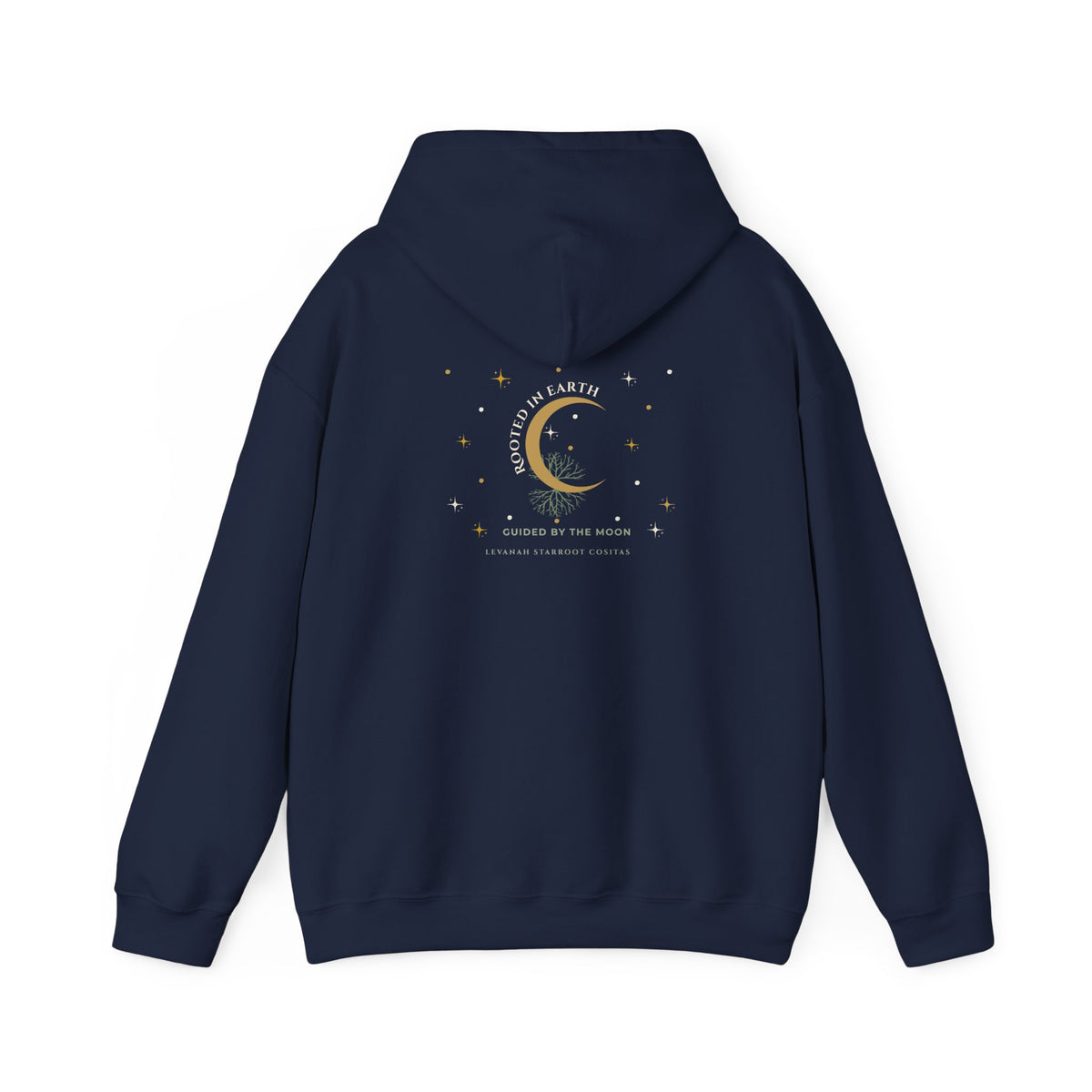 Celestial Moon Hoodie — 'Levanah Starrot' Crescent Moon Graphic Hoodie