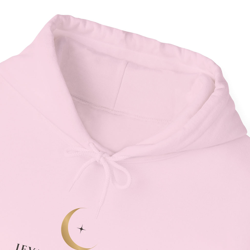 Celestial Moon & Star Hoodie — 'Levanah Starroot' Elegant Astrology Sweatshirt