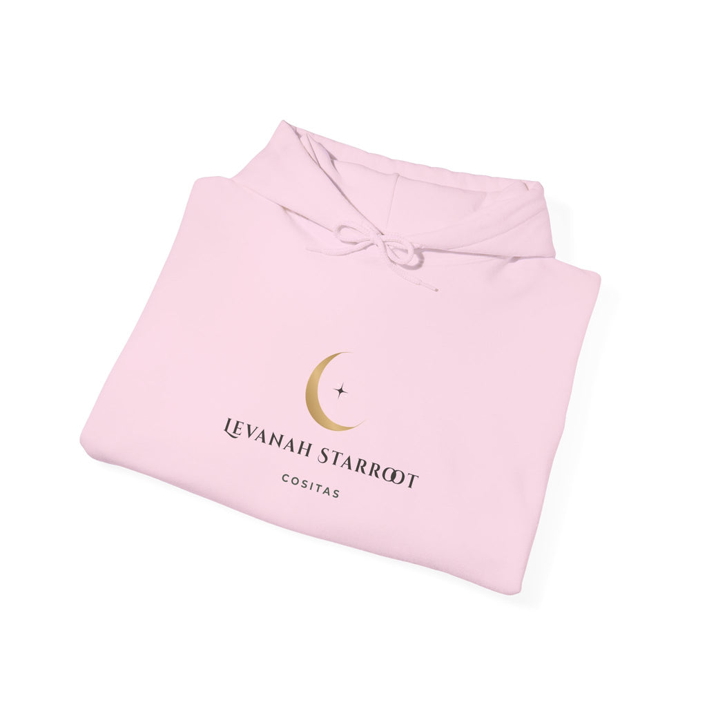 Celestial Moon & Star Hoodie — 'Levanah Starroot' Elegant Astrology Sweatshirt