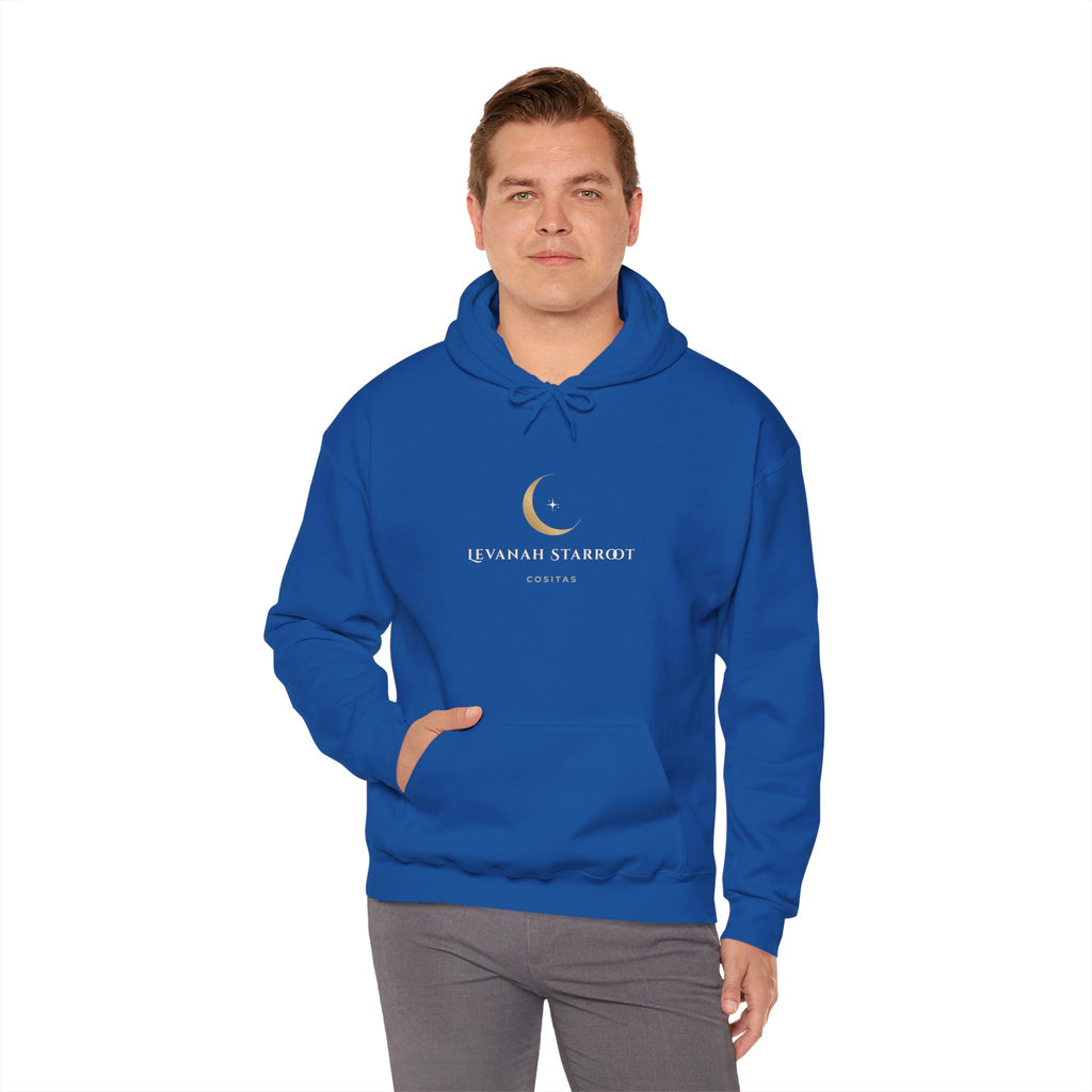 Celestial Moon Hoodie — 'Levanah Starrot' Crescent Moon Graphic Hoodie