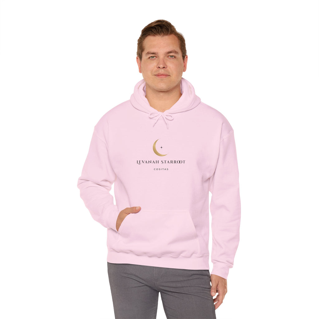 Celestial Moon & Star Hoodie — 'Levanah Starroot' Elegant Astrology Sweatshirt