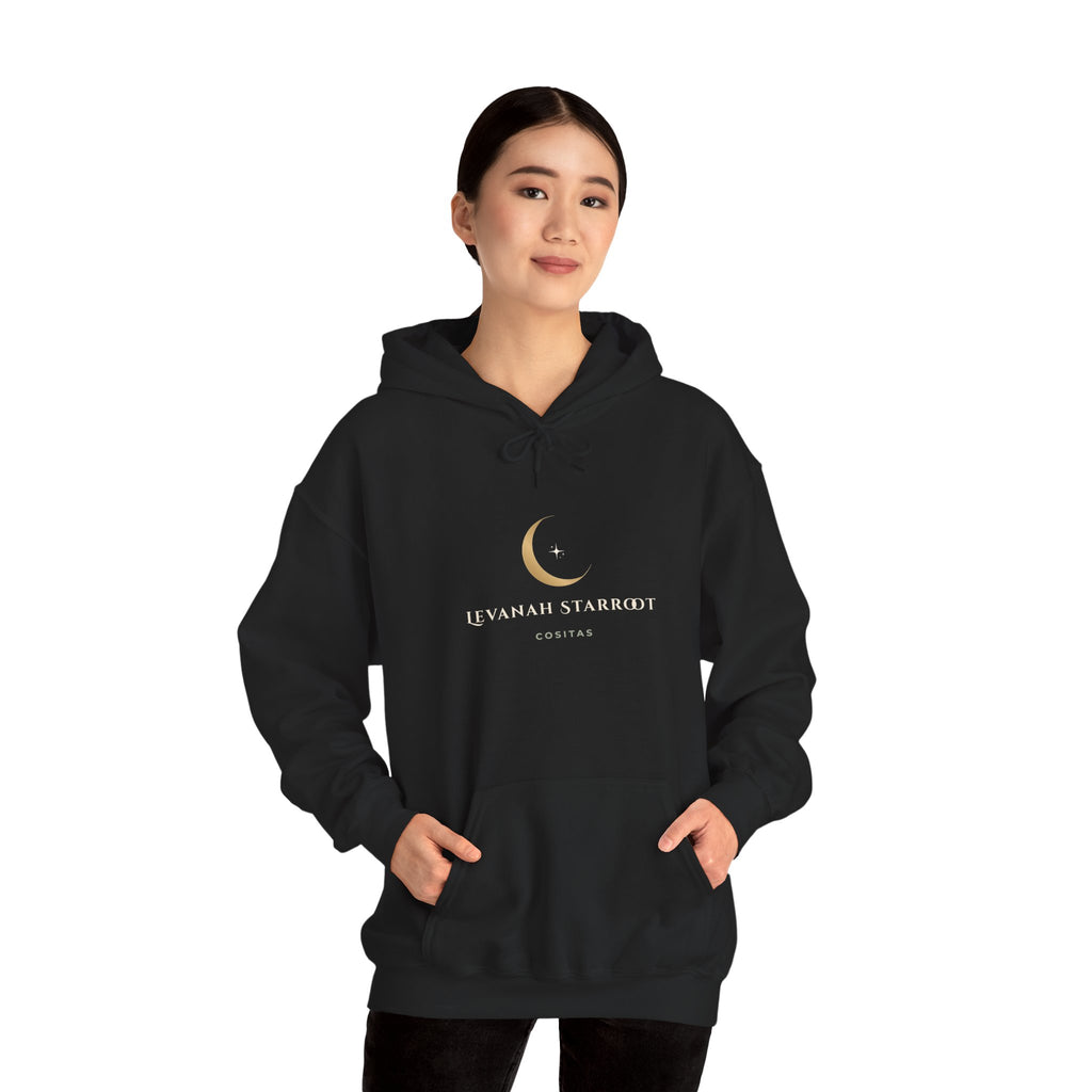 Celestial Moon Hoodie — 'Levanah Starrot' Crescent Moon Graphic Hoodie