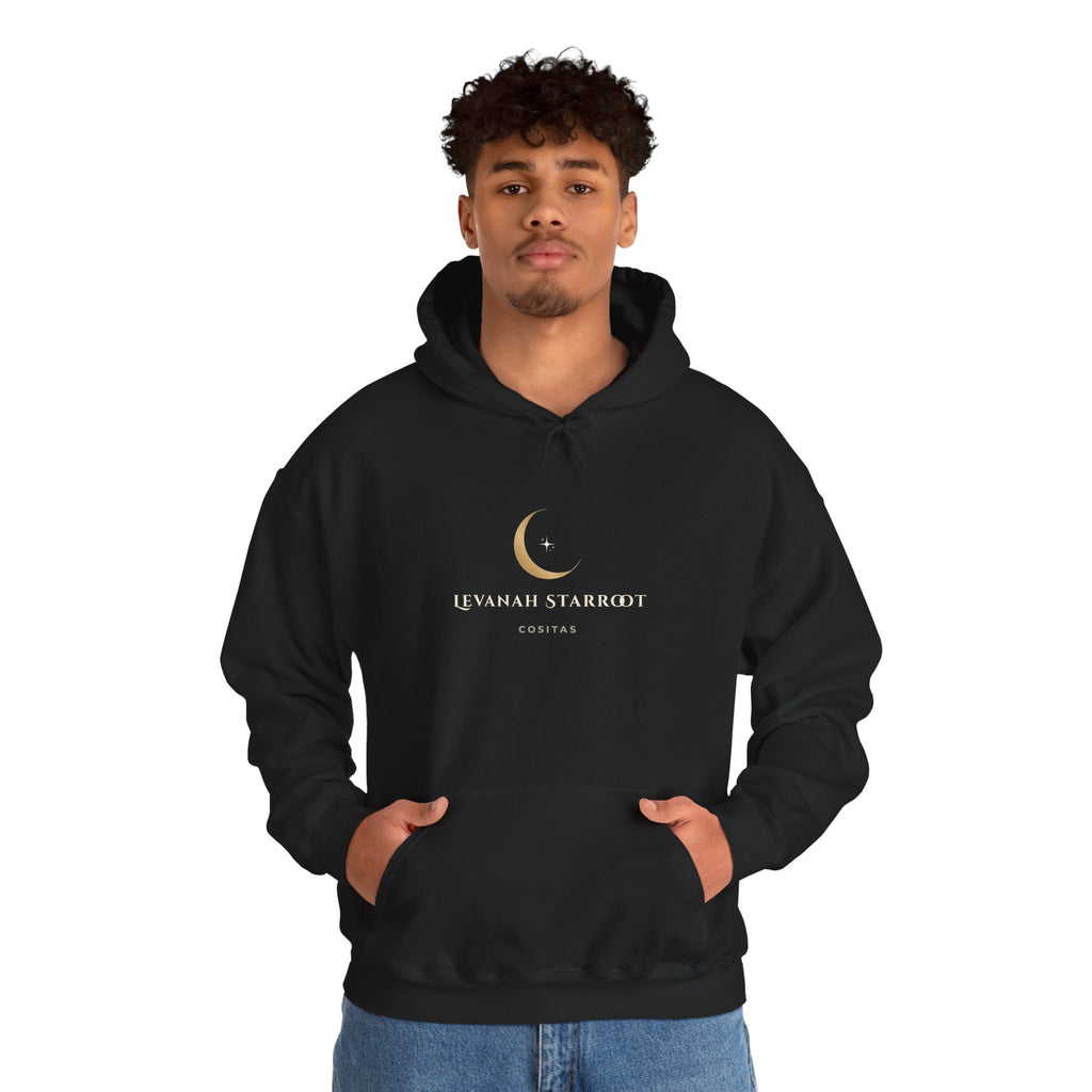 Celestial Moon Hoodie — 'Levanah Starrot' Crescent Moon Graphic Hoodie
