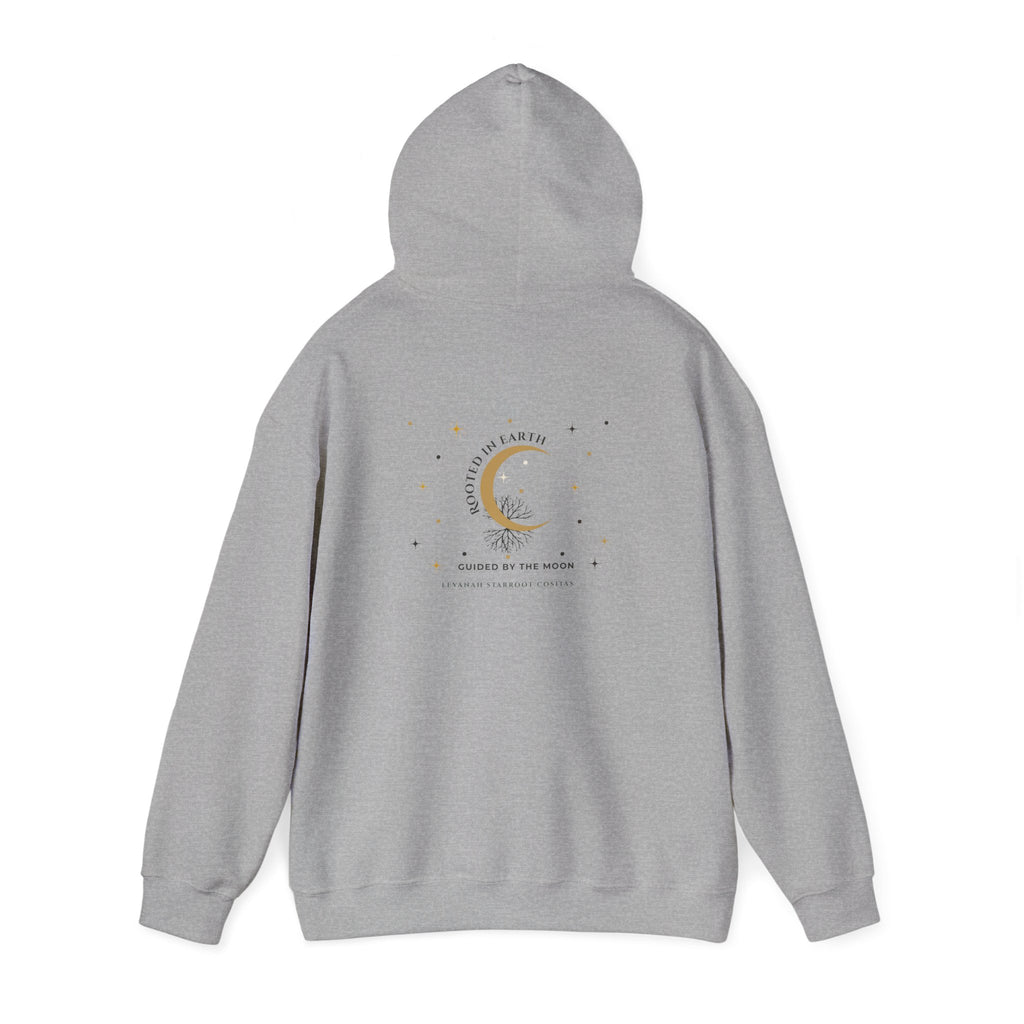 Celestial Moon & Star Hoodie — 'Levanah Starroot' Elegant Astrology Sweatshirt