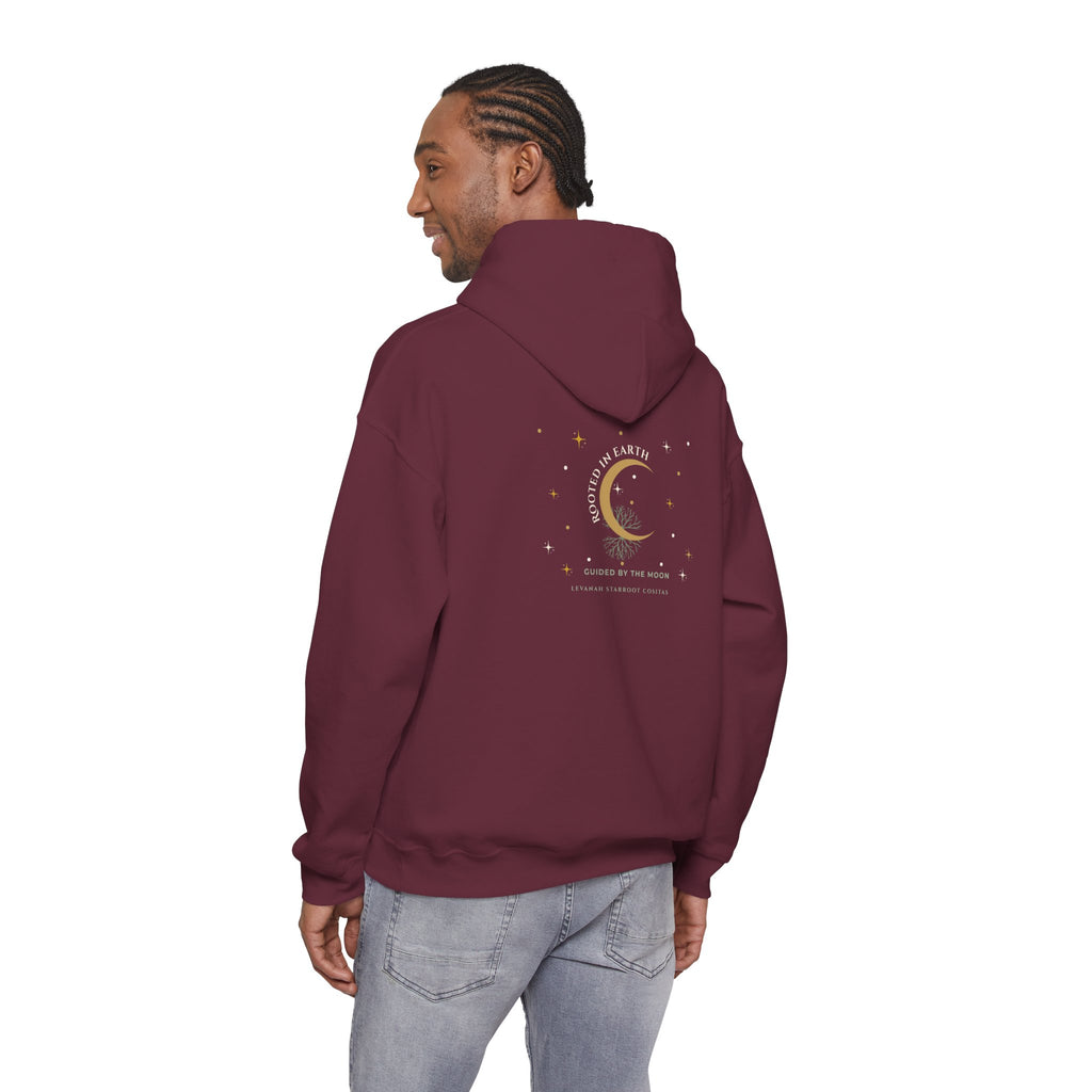 Celestial Moon Hoodie — 'Levanah Starrot' Crescent Moon Graphic Hoodie