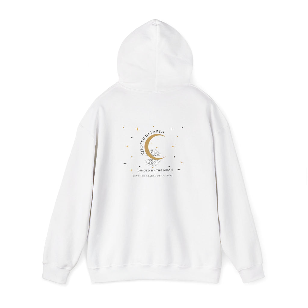 Celestial Moon & Star Hoodie — 'Levanah Starroot' Elegant Astrology Sweatshirt